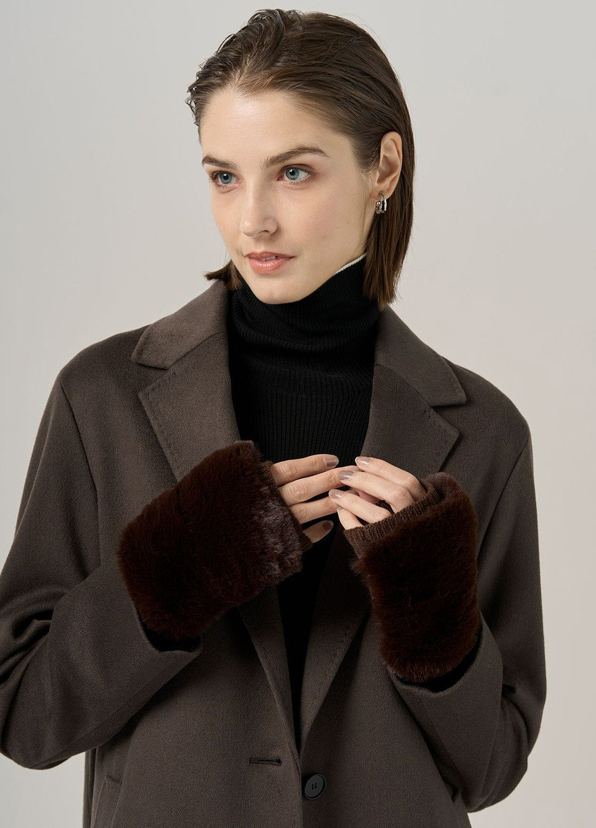 拼接皮草造型手套